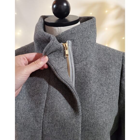 J. Crew Mercantile Classic Wool Cocoon City Coat Womens Size 4 Gray Zip  NWT - Picture 6 of 12